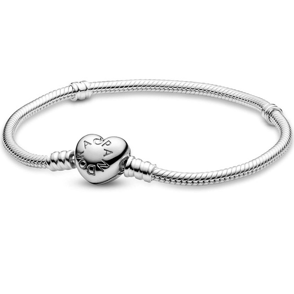 Pandora Jewelry - Authentic Silver PANDORA Bracelet with Heart Clasp